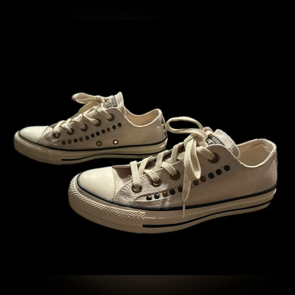 Converse All Star Stud Parchment/Egret Sneakers Low-Top‎ Shoes - Picture 6 of 10